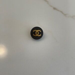 Chanel Gray Button w/ Gold CC Round Button